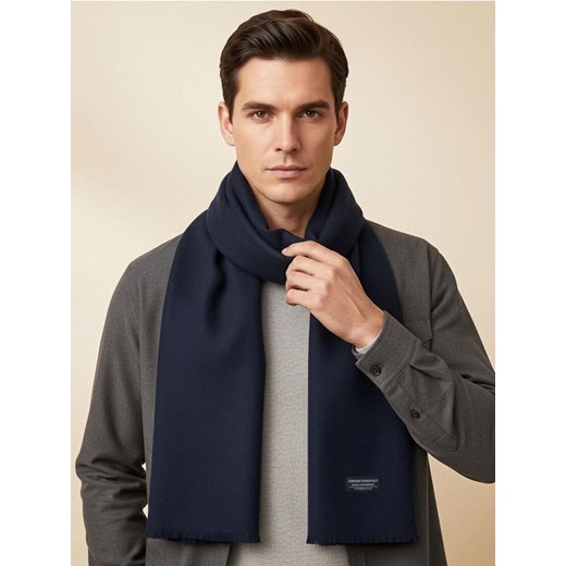 Sinsay - Szalik z naszywką - granatowy ze sklepu Sinsay w kategorii Szaliki męskie - zdjęcie 186702930