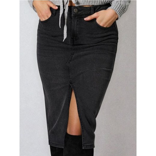 Sinsay - Spódnica jeansowa midi - szary ze sklepu Sinsay w kategorii Spódnice - zdjęcie 186703050