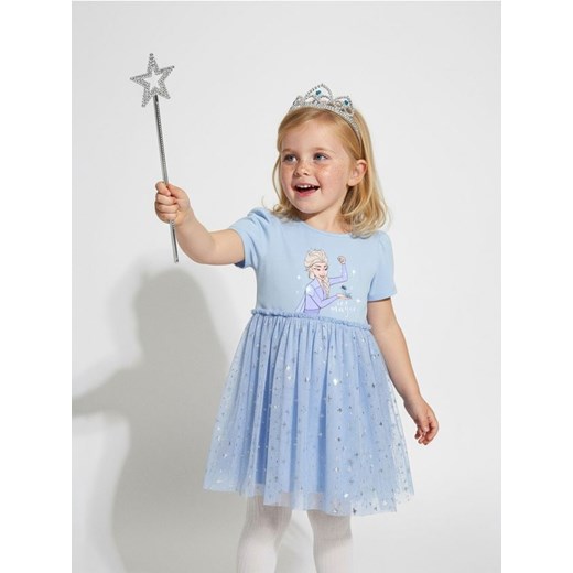 Sinsay - Bawełniana sukienka z tiulem Frozen - niebieski ze sklepu Sinsay w kategorii Sukienki dziewczęce - zdjęcie 186703092