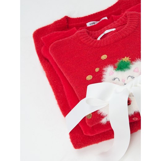 Sinsay - Sweter z motywem świątecznym - czerwony Sinsay 110 (4-5 l) Sinsay