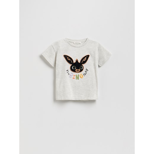 Reserved - Bawełniany t-shirt Bing - jasnoszary ze sklepu Reserved w kategorii T-shirty chłopięce - zdjęcie 186704343