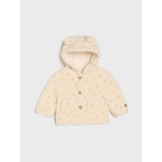 Sinsay - Futrzana kurtka z elementami 3d - kremowy - id: 392EV-02X - marki Sinsay - 186704941 Sinsay - Futrzana kurtka z elementami 3d - kremowy ze sklepu Sinsay w kategorii Odzież dla niemowląt - zdjęcie 186704941