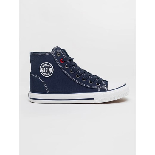 Trampki damskie wysokie granatowe JJ274A504 403 ze sklepu Big Star w kategorii Trampki damskie - zdjęcie 186706950