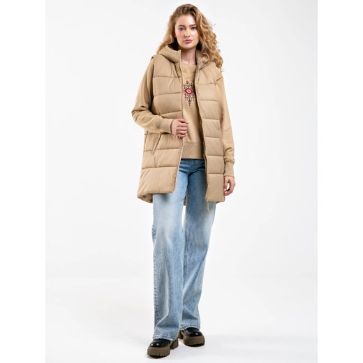 Kamizelka damska pikowana beżowa Pavla 801 ze sklepu Big Star w kategorii Kamizelki damskie - zdjęcie 186707211