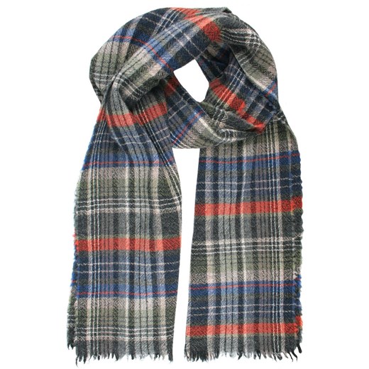 Wełniany Szalik Męski - V. Fraas - Wielokolorowy w Kratkę SZAWLN1397 ze sklepu JegoSzafa.pl w kategorii Szaliki męskie - zdjęcie 186707894