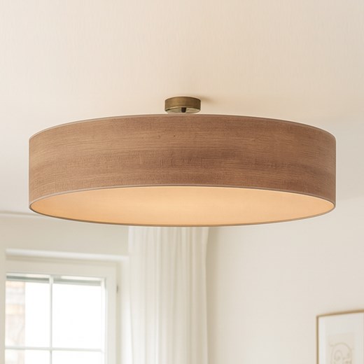 Duża lampa sufitowa do salonu w stylu skandynawskim GRENADA ECO fi - 80 cm ECO - kolor orzechowy - id: 10164 - marki Ciekot Partners Sp. Z O. O. - 186708261 Duża lampa sufitowa do salonu w stylu skandynawskim GRENADA ECO fi - 80 cm ECO - kolor orzechowy ze sklepu Lysne w kategorii Lampy sufitowe - zdjęcie 186708261