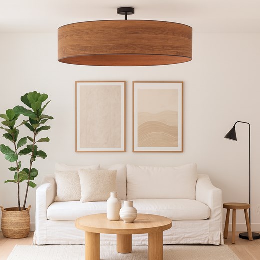 Nowoczesna lampa sufitowa do salonu z okrągłym abażurem GRENADA ECO fi - 80 cm ECO - kolor kasztanowy - id: 10165 - marki Ciekot Partners Sp. Z O. O. - 186708263 Nowoczesna lampa sufitowa do salonu z okrągłym abażurem GRENADA ECO fi - 80 cm ECO - kolor kasztanowy ze sklepu Lysne w kategorii Lampy sufitowe - zdjęcie 186708263