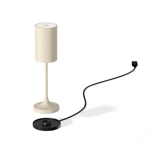 Praktyczna bezprzewodowa lampa stołowa LED do kawiarni i barów VINA 200 ceramiczny kremowy biały 6 sztuk/komplet ze sklepu Lysne w kategorii Lampy stołowe - zdjęcie 186708291