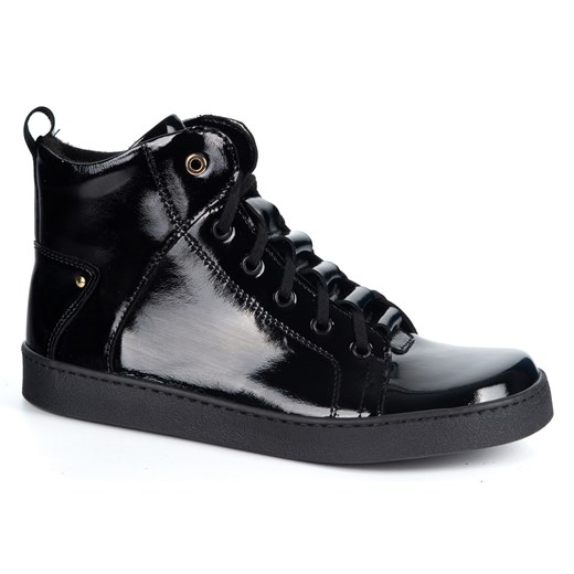 Barefoot buty skórzane minimalisthyczne Riley ocieplane czarne lakier ze sklepu butyolivier w kategorii Półbuty damskie - zdjęcie 186708504