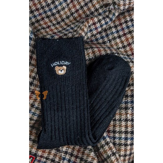 Skarpety damskie w prążek czarne YN5035 Zwierzaki, Kolor czarny, Rozmiar uniwersalny, Magnetis ze sklepu Primodo w kategorii Skarpetki damskie - zdjęcie 186709023