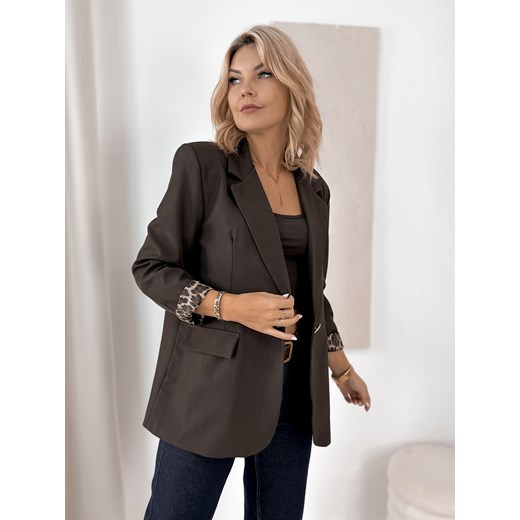 żakiet alderly brązowy one size ze sklepu UBRA w kategorii Marynarki damskie - zdjęcie 186709354
