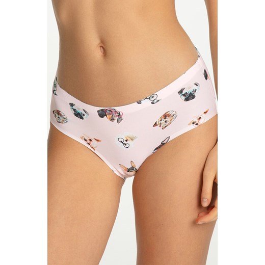 Julimex figi damskie Dogs Simple Classic, Kolor różowy-wzór, Rozmiar 2XL, Julimex ze sklepu Intymna w kategorii Majtki damskie - zdjęcie 186709633