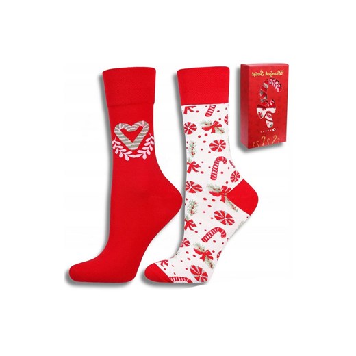 Moraj długie skarpety damskie świąteczne CSLS250-032, Kolor czerwono-biały, Rozmiar 39-44, Moraj ze sklepu Intymna w kategorii Skarpetki damskie - zdjęcie 186709681