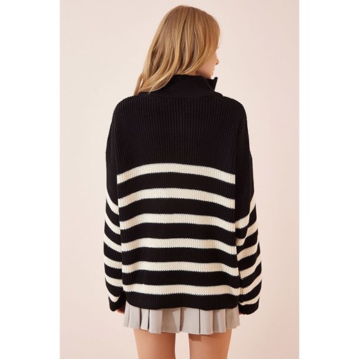 Happiness Istanbul Sweter w kolorze czarnym Happiness Istanbul onesize wyprzedaż Limango Polska