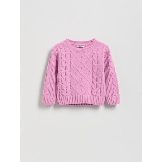 Reserved - Sweter z ozdobym splotem - fioletowy ze sklepu Reserved w kategorii Swetry dziewczęce - zdjęcie 186711270