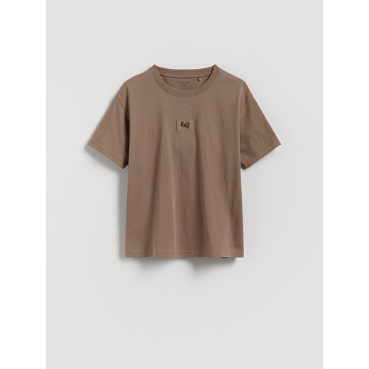 Reserved - Bawełniany t-shirt oversize - beżowy ze sklepu Reserved w kategorii T-shirty chłopięce - zdjęcie 186711813