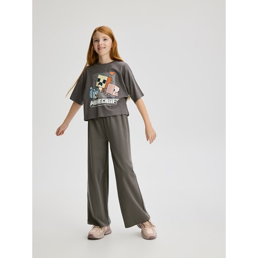 Reserved - Bawełniane spodnie - ciemnoszary ze sklepu Reserved w kategorii Spodnie dziewczęce - zdjęcie 186711844