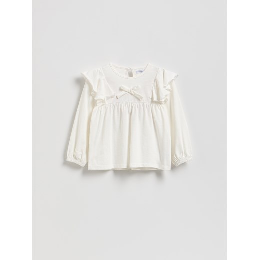 Reserved - Bluzka z falbankami - złamana biel Reserved 104 (3-4 lata) Reserved