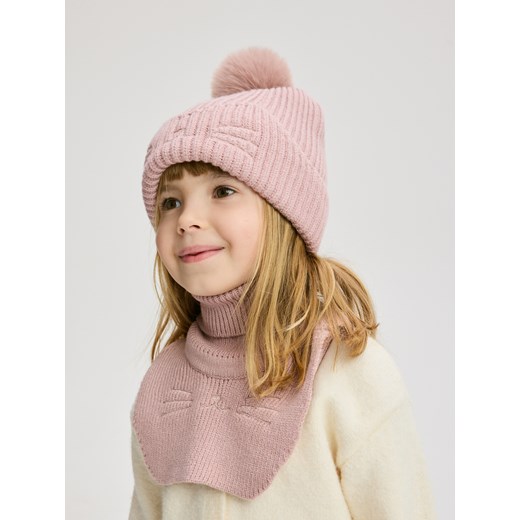 Reserved - Gładki golf z haftem - pastelowy róż Reserved ONE SIZE Reserved