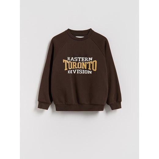 Reserved - Bluza z nadrukiem - ciemnobrązowy ze sklepu Reserved w kategorii Bluzy chłopięce - zdjęcie 186712434