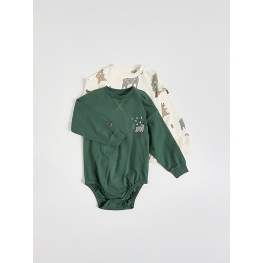 Reserved - Świąteczne body 2 pack - zielony Reserved 86 (12-18 m.) Reserved