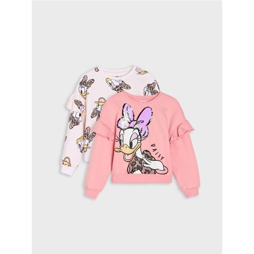 Sinsay - Bluza crewneck z falbanami Daisy 2 pack - różowy - id: 037GA-39X - marki Sinsay - 186712912 Sinsay - Bluza crewneck z falbanami Daisy 2 pack - różowy ze sklepu Sinsay w kategorii Bluzy dziewczęce - zdjęcie 186712912