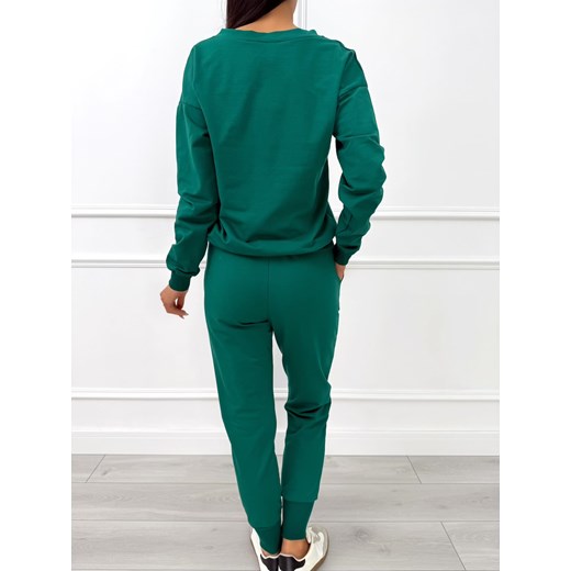 Zielony Komplet Bluza + Spodnie Modnakiecka.pl 46 ModnaKiecka.pl