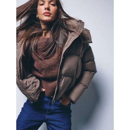 Mohito - Puchowa kurtka - brązowy ze sklepu Mohito w kategorii Kurtki damskie - zdjęcie 186714031