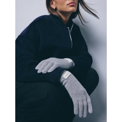 Mohito - Wełniane szare rękawiczki - szary ze sklepu Mohito w kategorii Rękawiczki damskie - zdjęcie 186714281