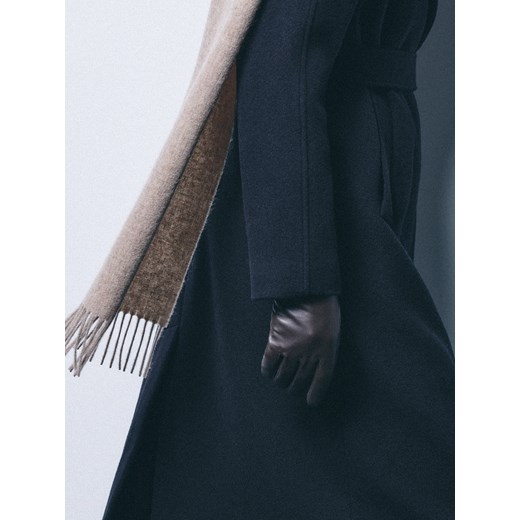 Mohito - Skórzane rękawiczki - ciemnobrązowy ze sklepu Mohito w kategorii Rękawiczki damskie - zdjęcie 186714301