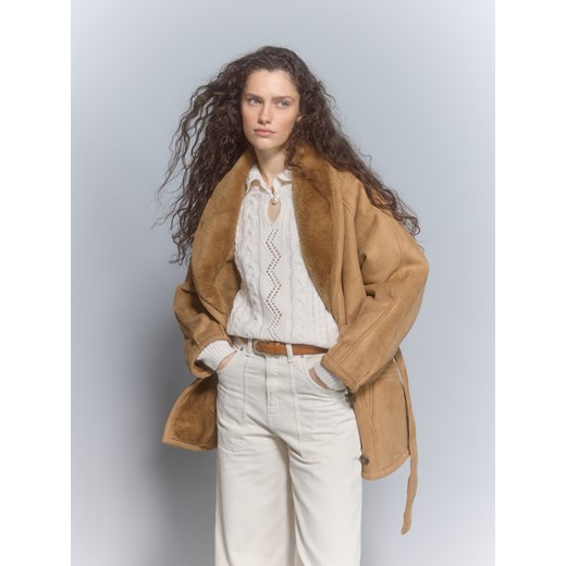 Reserved - Pasek z klamrą - karminowy - id: 044FD-92X - marki Reserved - 186714404 Reserved - Pasek z klamrą - karminowy ze sklepu Reserved w kategorii Paski damskie - zdjęcie 186714404