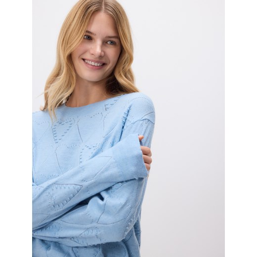 Reserved - Sweter ze strukturalnym wzorem - jasnoniebieski ze sklepu Reserved w kategorii Swetry damskie - zdjęcie 186714414