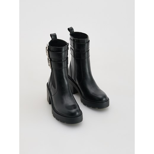 Reserved - Botki na obcasie - czarny Reserved 35 Reserved