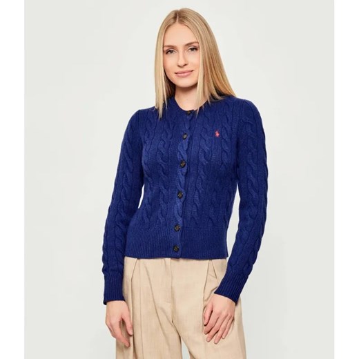 POLO RALPH LAUREN Wełniany kardigan | Slim Fit | z dodatkiem kaszmiru ze sklepu Gomez Fashion Store w kategorii Swetry damskie - zdjęcie 186715514