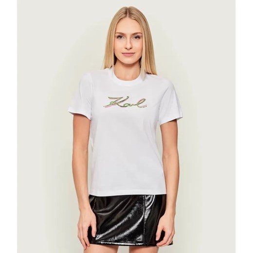 Karl Lagerfeld T-shirt | Regular Fit ze sklepu Gomez Fashion Store w kategorii Bluzki damskie - zdjęcie 186715533
