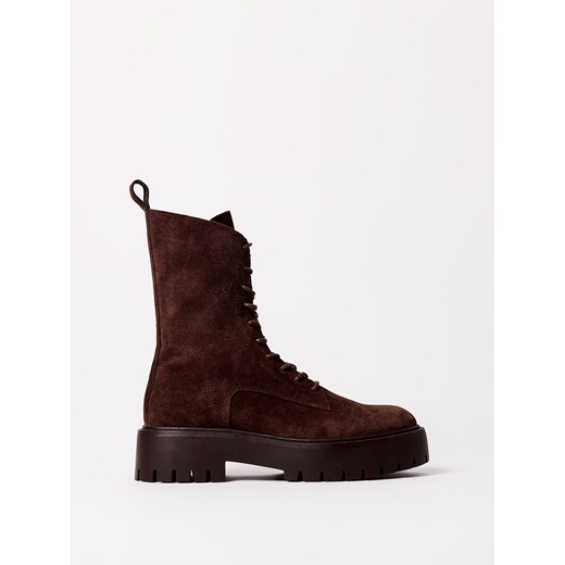 Mohito - Zamszowe botki - ciemnobrązowy Mohito 39 Mohito