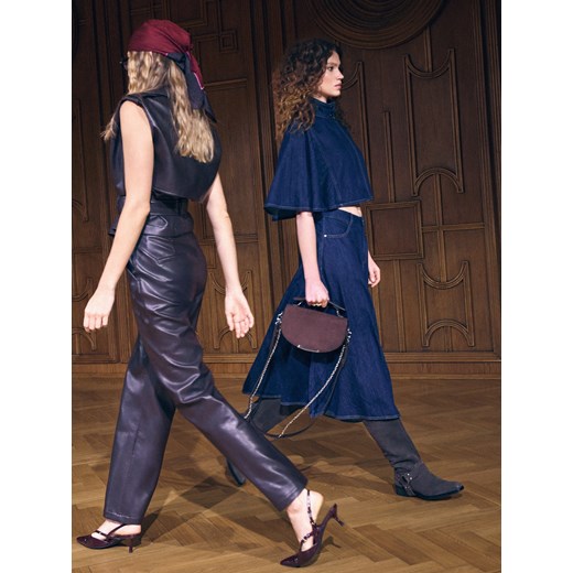 Mohito - Skórzane kozaki - ciemnobrązowy ze sklepu Mohito w kategorii Kozaki damskie - zdjęcie 186716934