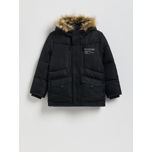 Reserved - Ocieplana kurtka z kapturem - zielony ze sklepu Reserved w kategorii Kurtki chłopięce - zdjęcie 186717430