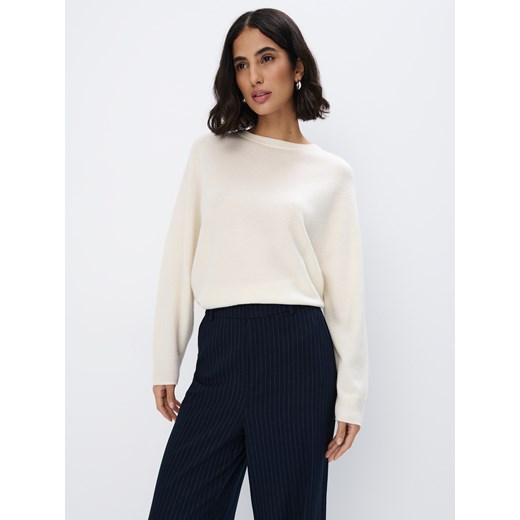 Mohito - Wełniany kremowy sweter - kremowy ze sklepu Mohito w kategorii Swetry damskie - zdjęcie 186719381