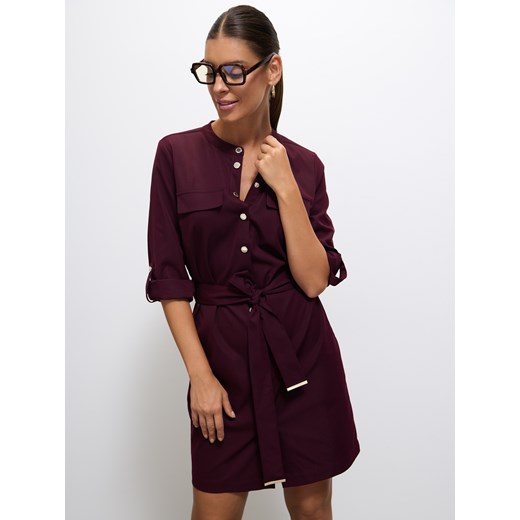 Mohito - Koszulowa sukienka mini - kasztanowy ze sklepu Mohito w kategorii Sukienki - zdjęcie 186719430