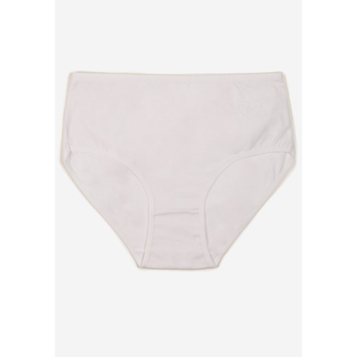 Białe Gładkie Majtki Figi z Bawełny Idina ze sklepu born2be.pl w kategorii Majtki damskie - zdjęcie 186719623