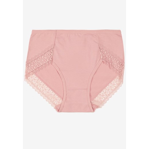 Różowe Majtki Figi z Bawełny z Koronkową Lamówką Idilea ze sklepu born2be.pl w kategorii Majtki damskie - zdjęcie 186719633