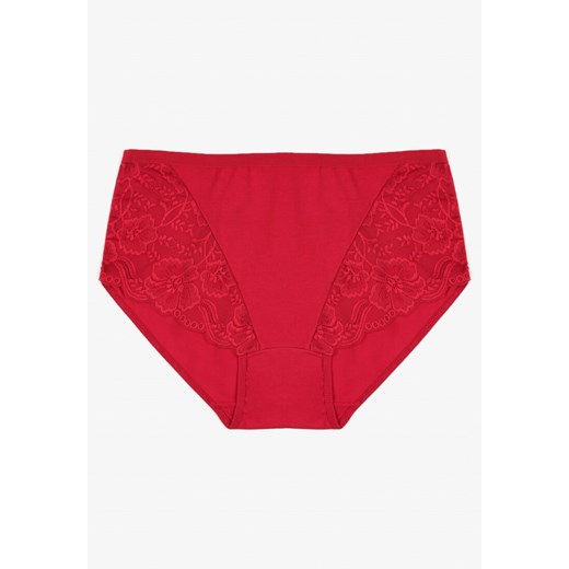 Bordowe Bawełniane Majtki Figi z Koronką Idiana ze sklepu born2be.pl w kategorii Majtki damskie - zdjęcie 186719641