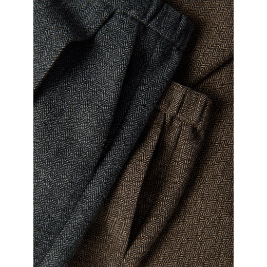 Reserved - Szerokie spodnie z zakładkami - brązowy Reserved M Reserved