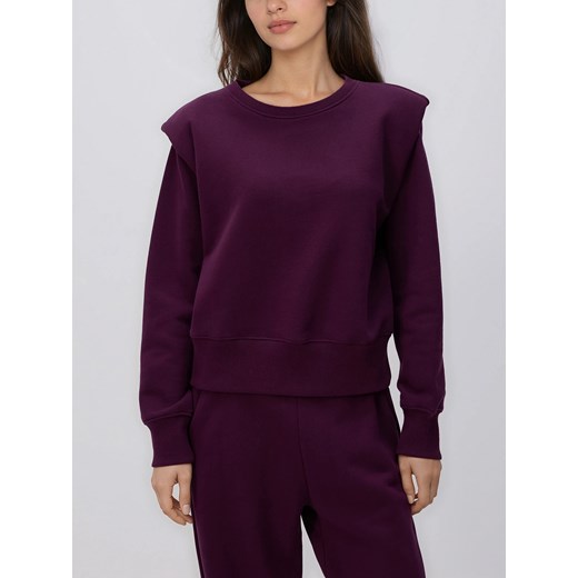 Reserved - Bluza z poduszkami na ramionach - ciemnofioletowy ze sklepu Reserved w kategorii Bluzy damskie - zdjęcie 186719811