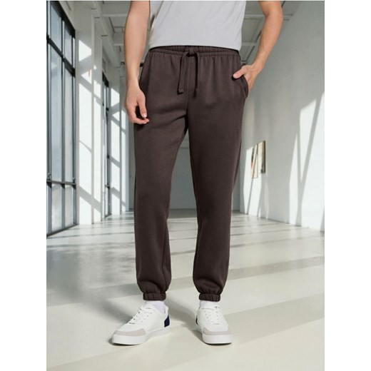 Sinsay - Spodnie dresowe ze ściągaczami - brązowy ze sklepu Sinsay w kategorii Spodnie męskie - zdjęcie 186720284