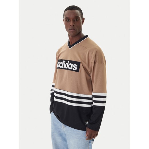 adidas Longsleeve JY0251 Beżowy Loose Fit ze sklepu MODIVO w kategorii T-shirty męskie - zdjęcie 186720884