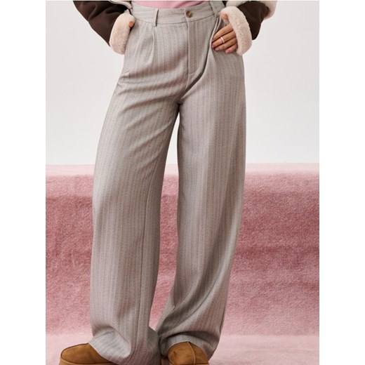 Sinsay - Spodnie wide leg - beżowy ze sklepu Sinsay w kategorii Spodnie damskie - zdjęcie 186721890