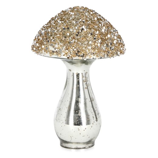 Bizzotto Figurka dekoracyjna "Mushroom" w kolorze srebrno-złotym - wys. 19 cm - id: 17900605 - marki Bizzotto - 186723000 Bizzotto Figurka dekoracyjna "Mushroom" w kolorze srebrno-złotym - wys. 19 cm ze sklepu Limango Polska w kategorii Dekoracje - zdjęcie 186723000