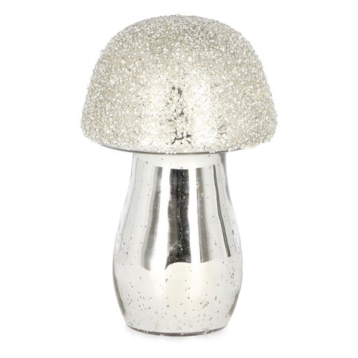 Bizzotto Figurka dekoracyjna "Mushroom" w kolorze srebrnym - wys. 21,5 cm - id: 17900609 - marki Bizzotto - 186723002 Bizzotto Figurka dekoracyjna "Mushroom" w kolorze srebrnym - wys. 21,5 cm ze sklepu Limango Polska w kategorii Dekoracje - zdjęcie 186723002
